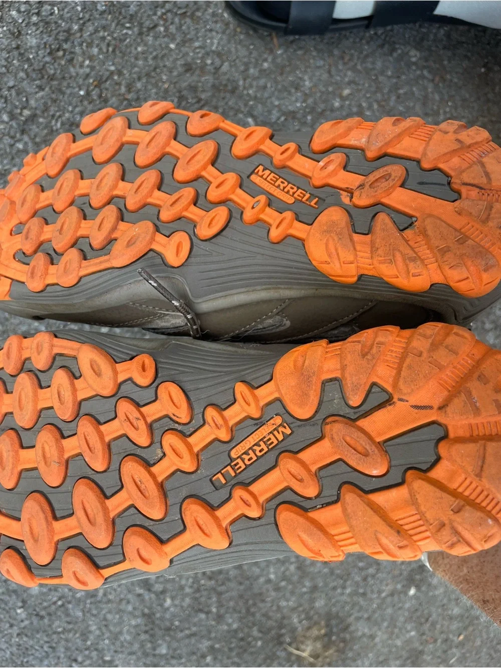Merrell Brown and Orange kid’s Trail Boots